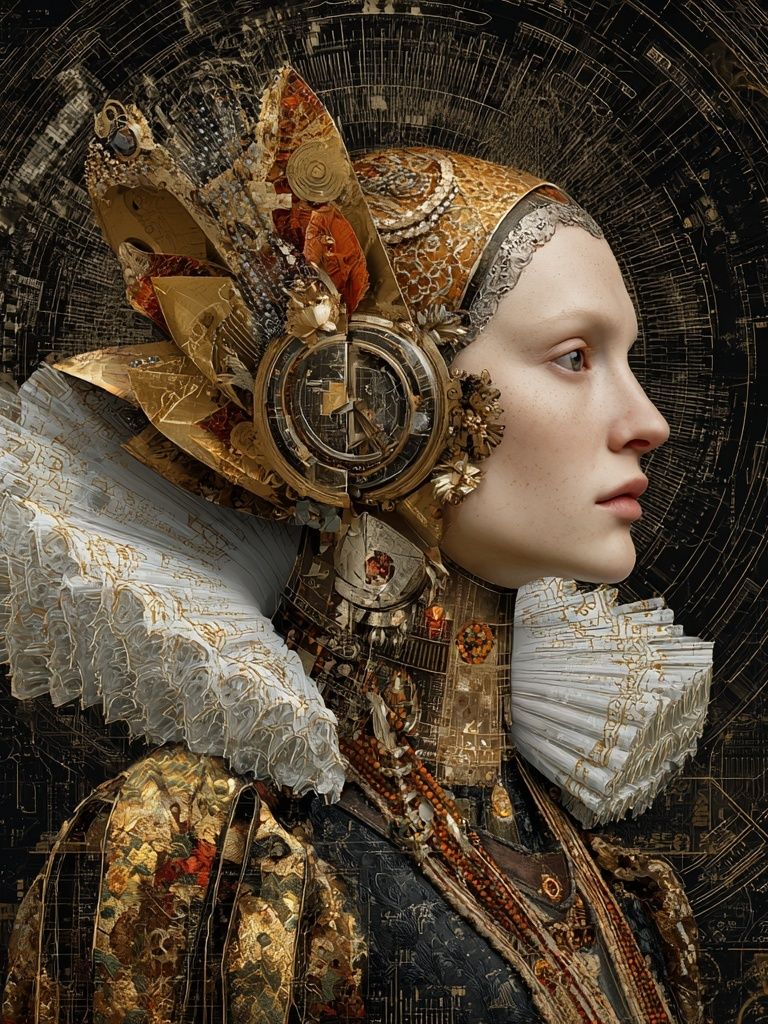 Baroque Cyber Portrait Print. poster detail