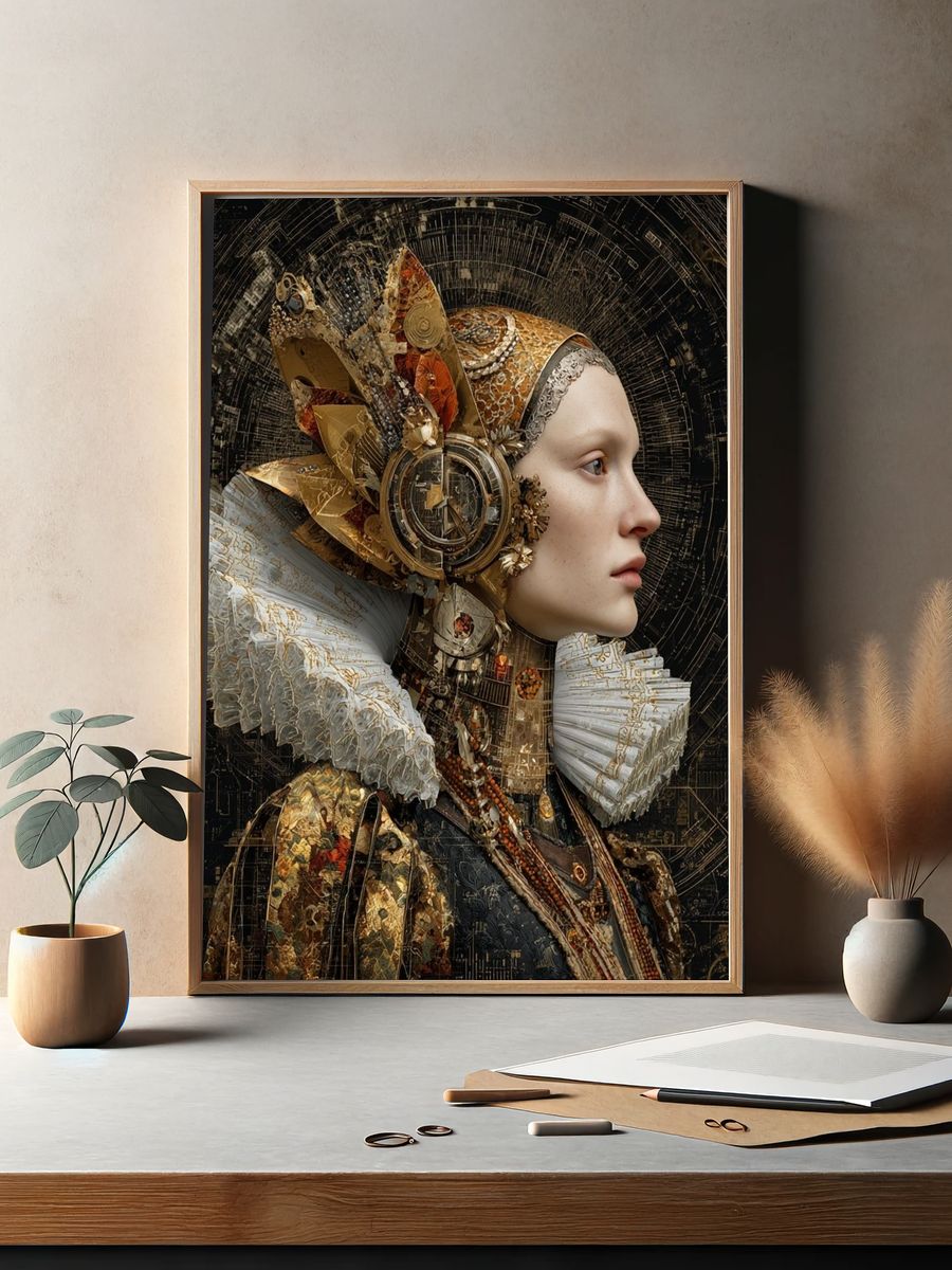 Baroque Cyber Portrait Print. — room view 2