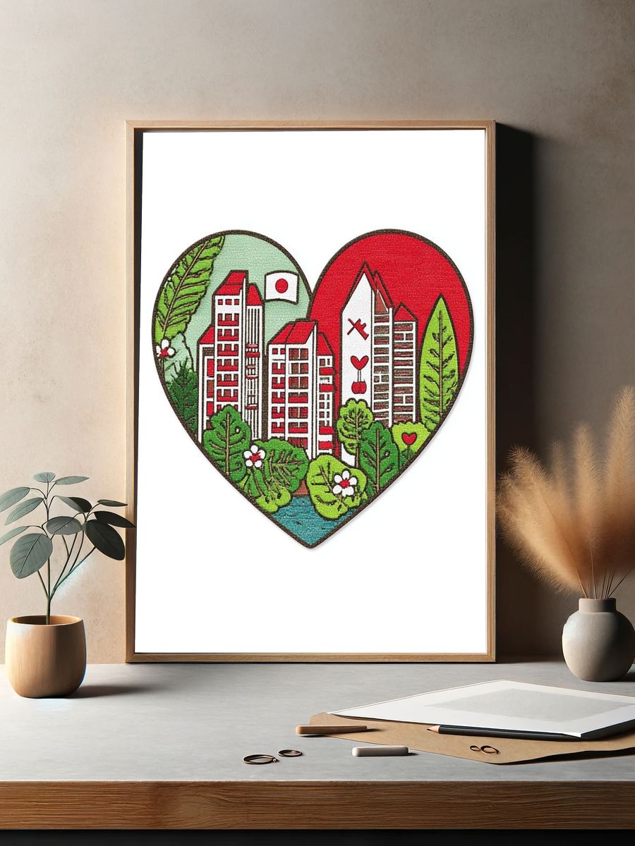 City Heart Illustration Poster. — room view 2