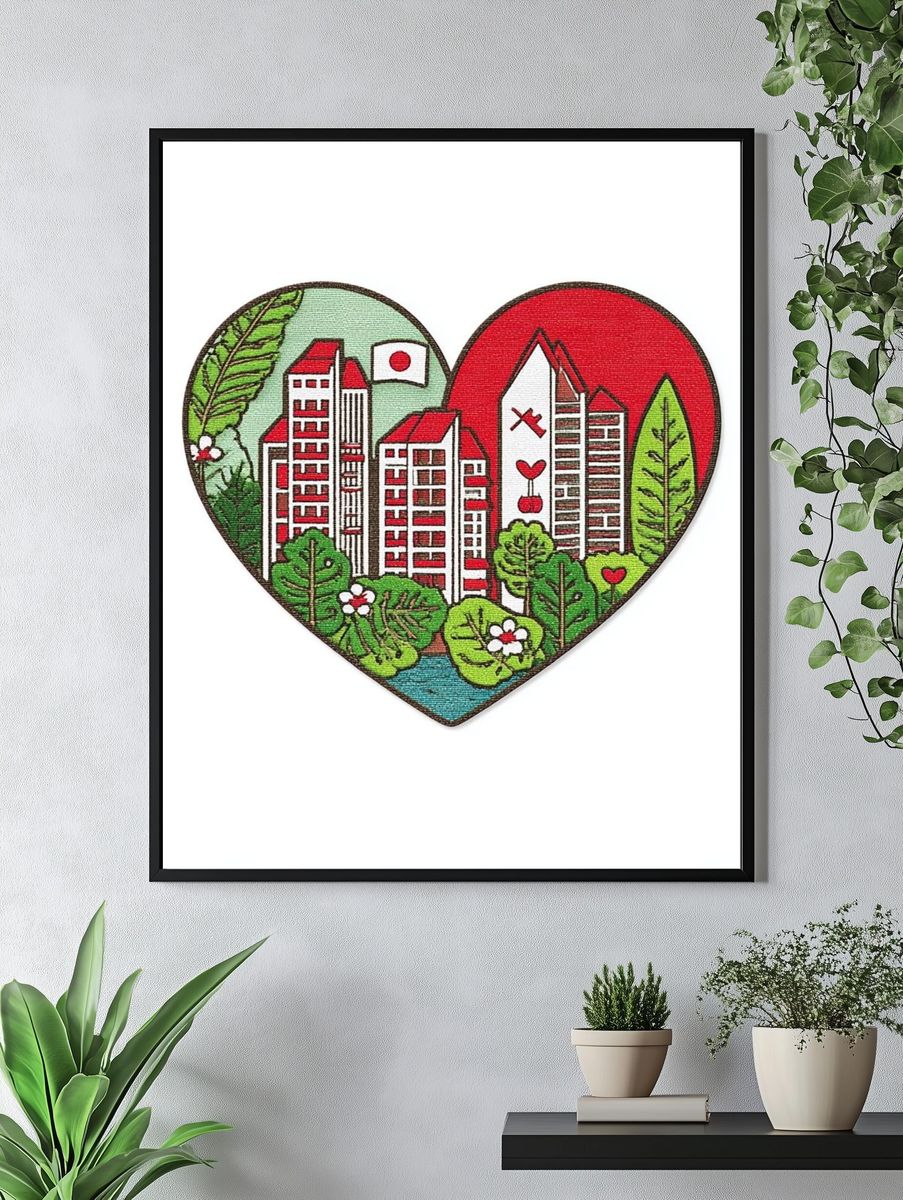 City Heart Illustration Poster. — room view 4