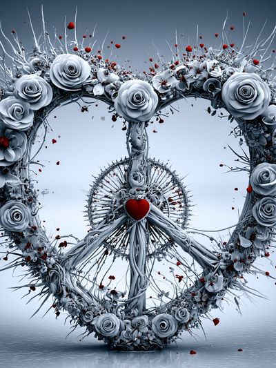 Floral Peace Heart Poster. poster print