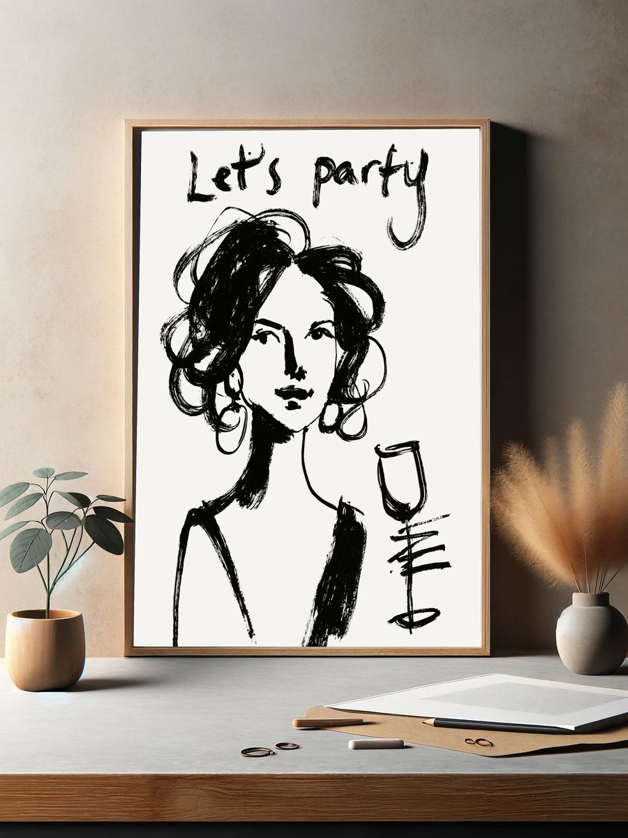 Let's Party Fashion Poster. — room view 2
