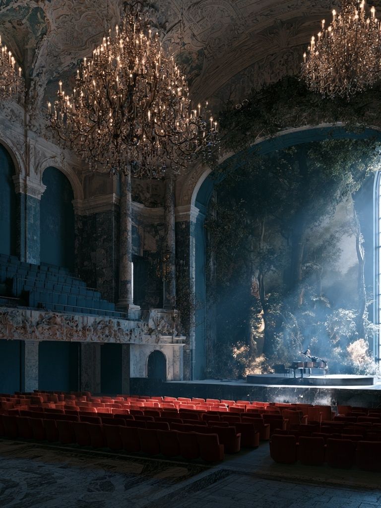 Enchanted Opera House Interior Print. poster — illustration art