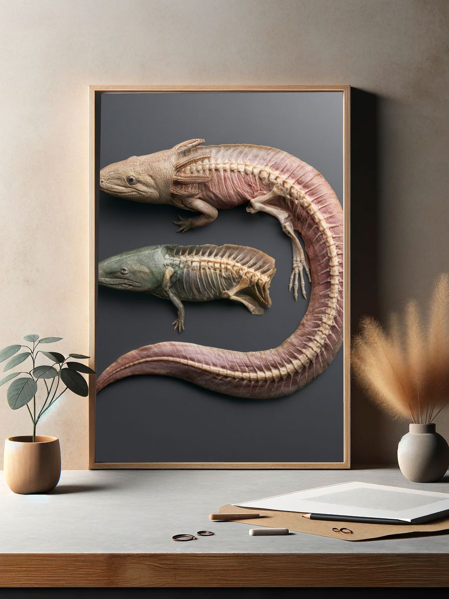 Amphibian Anatomy Illustration Poster. — room view 2