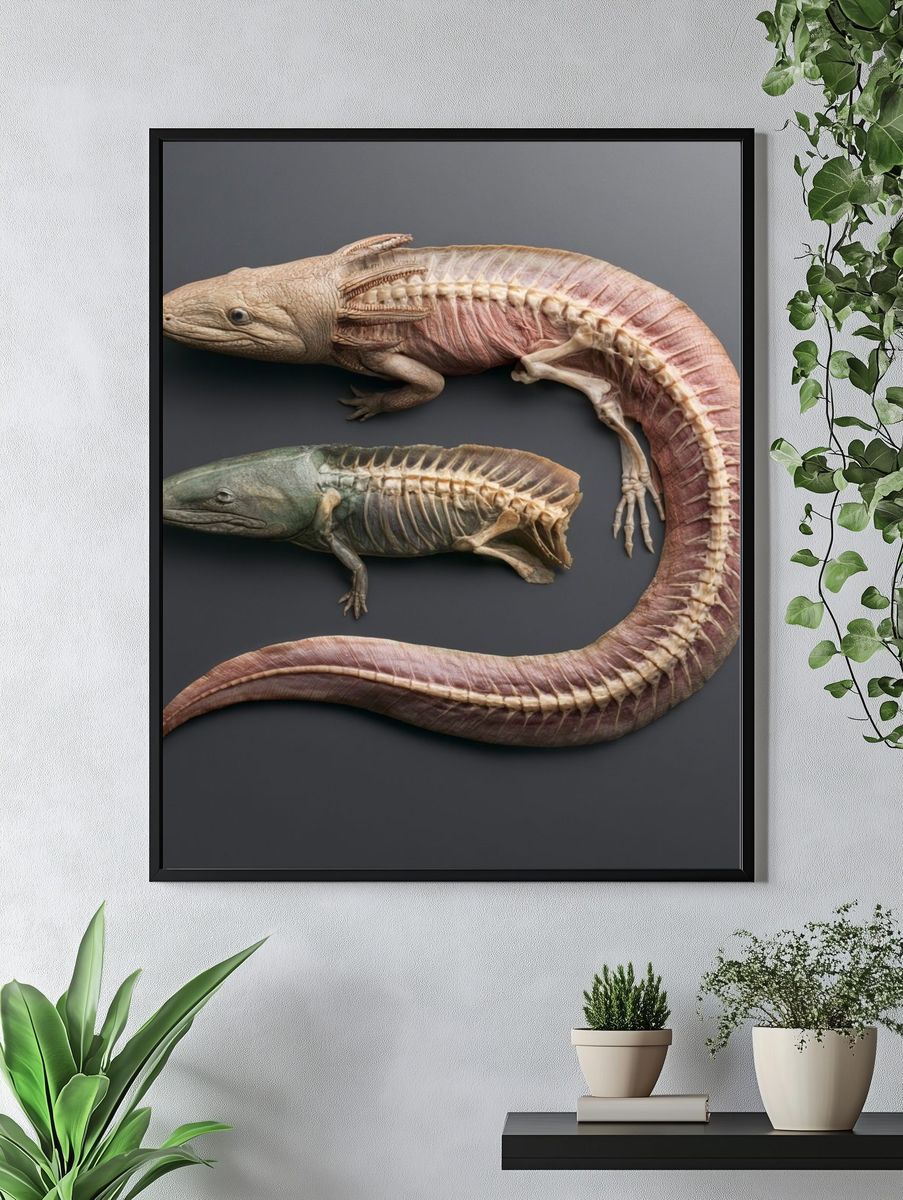 Amphibian Anatomy Illustration Poster. — room view 4