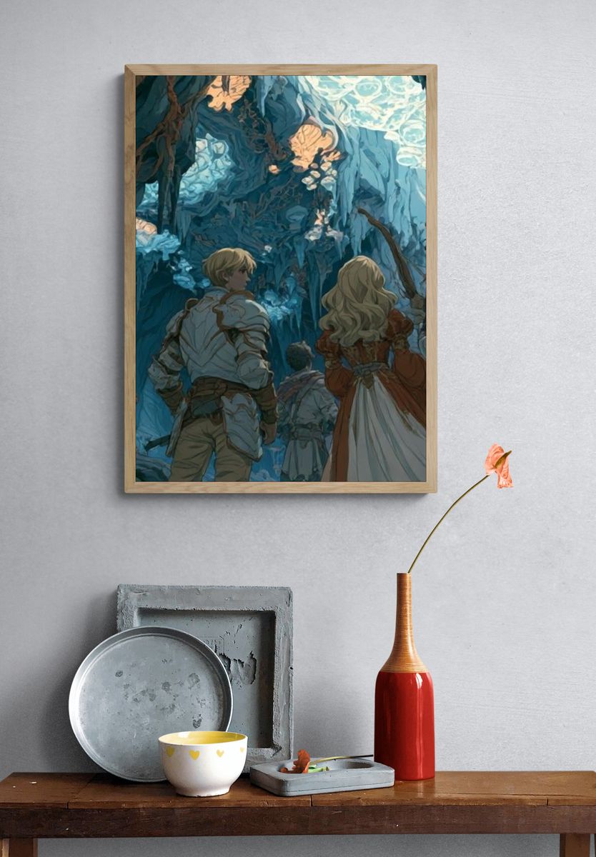 Fantasy Cave Adventure Illustration Poster. — room view 3