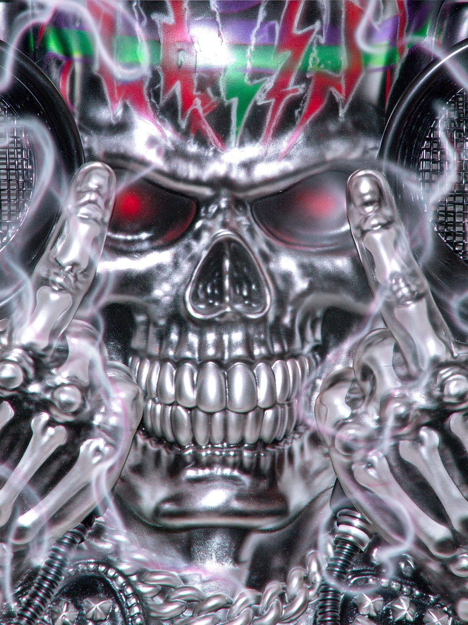 Chrome Skull Graffiti Poster. poster — illustration art