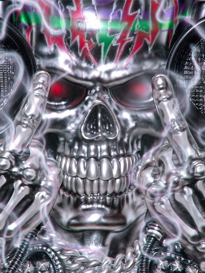 Chrome Skull Graffiti Poster. poster