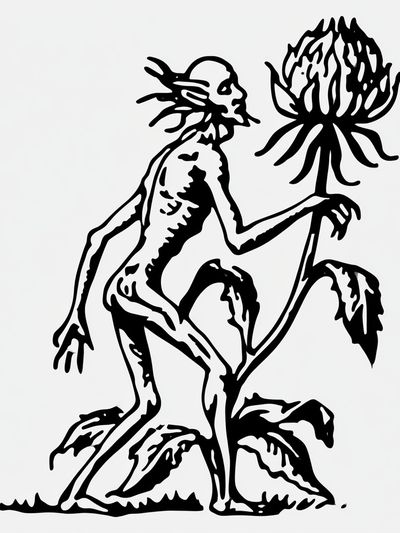 Surreal Botanical Figure Print.