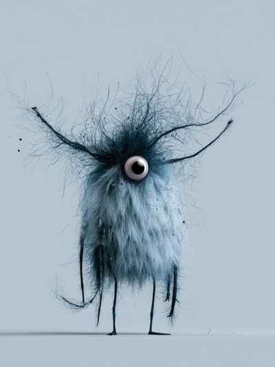 Surreal One-Eyed Creature Print.