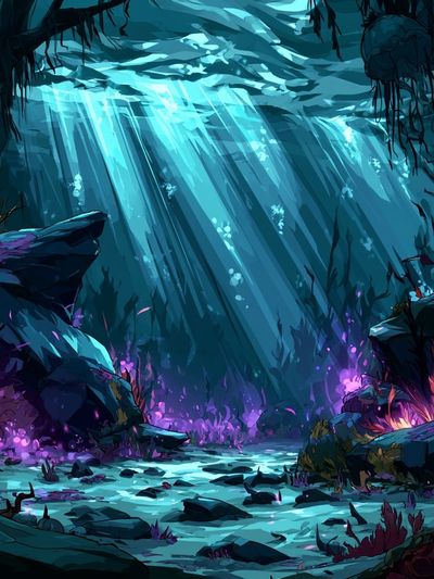 Bioluminescent Cave Fantasy Print.