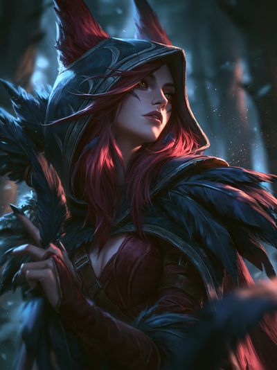 Mystic Hooded Huntress Illustration Poster. poster print