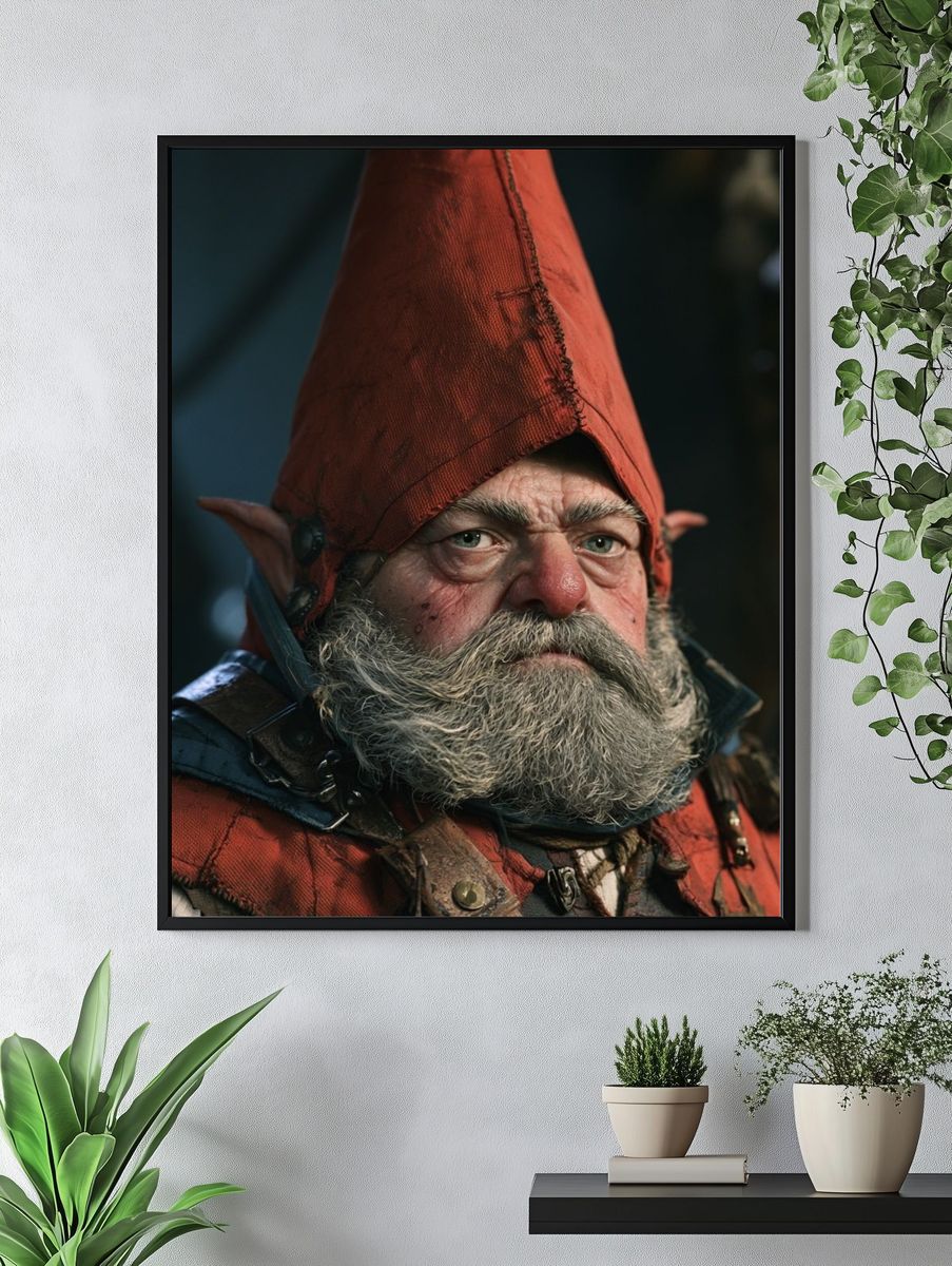 Fantasy Gnome Portrait Poster. — room view 4