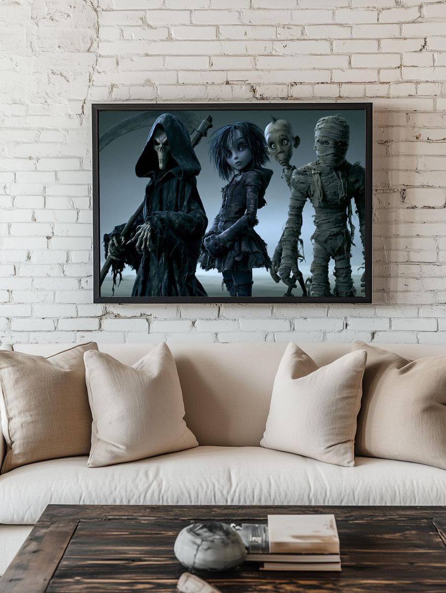 Gothic Halloween Characters Poster. — room view 1