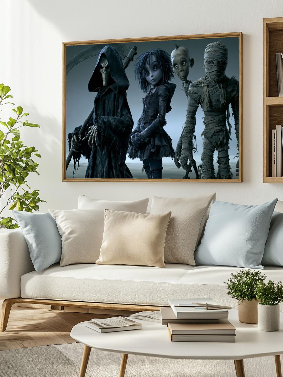 Gothic Halloween Characters Poster. — room view 2