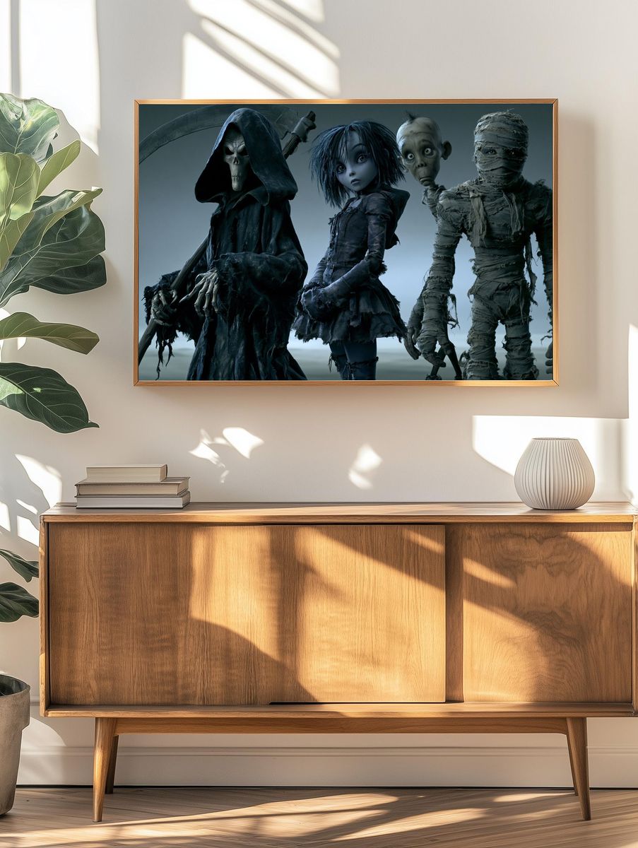 Gothic Halloween Characters Poster. — room view 3