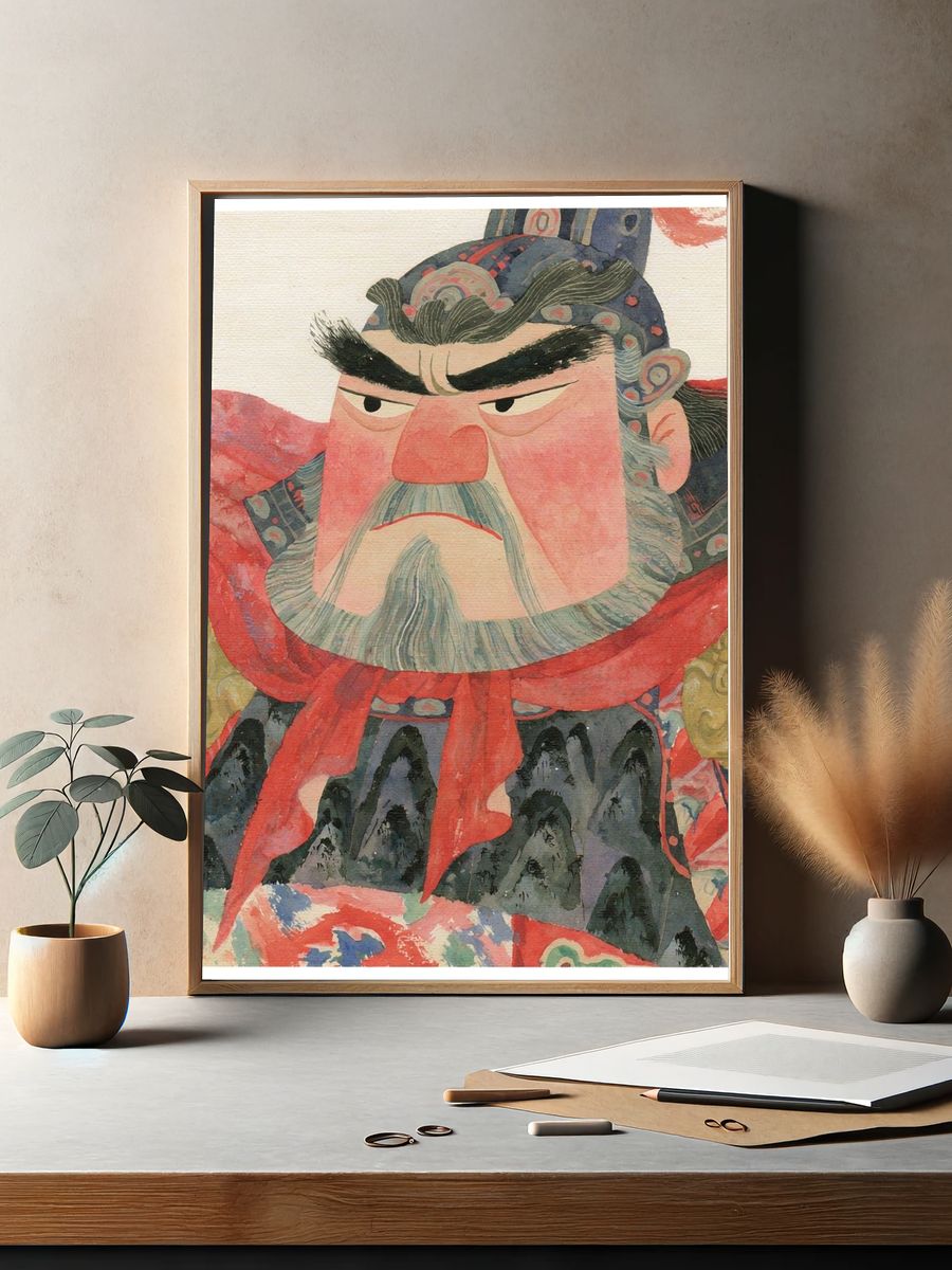 Samurai Portrait Illustration Print. — room view 2