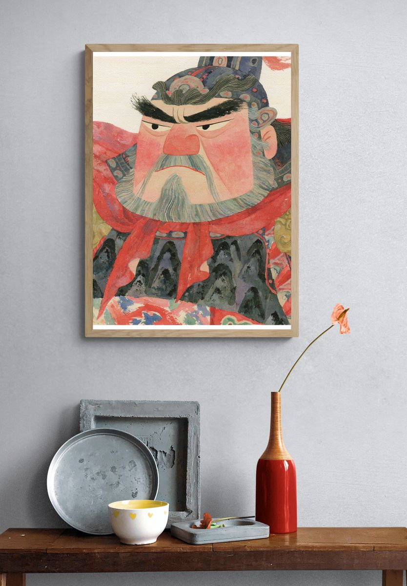 Samurai Portrait Illustration Print. — room view 3