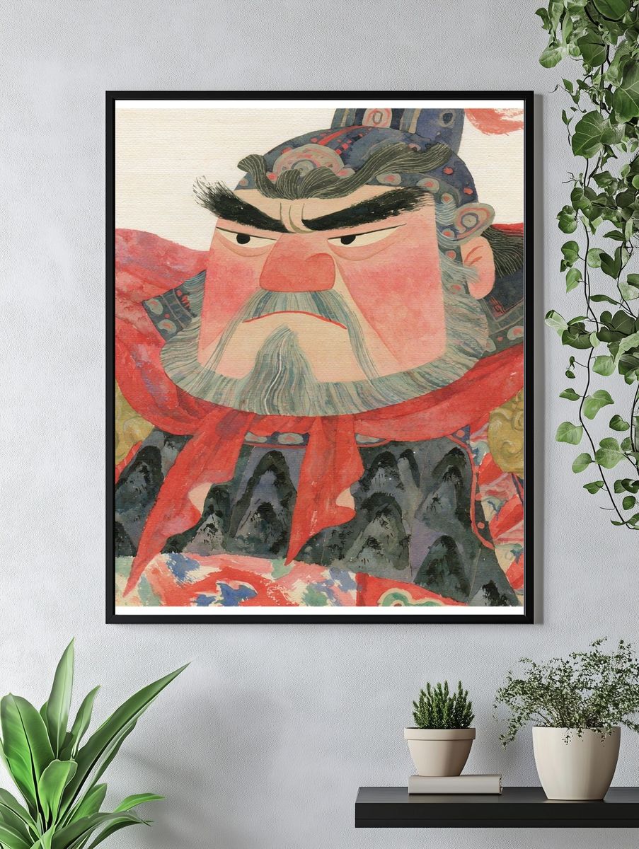 Samurai Portrait Illustration Print. — room view 4