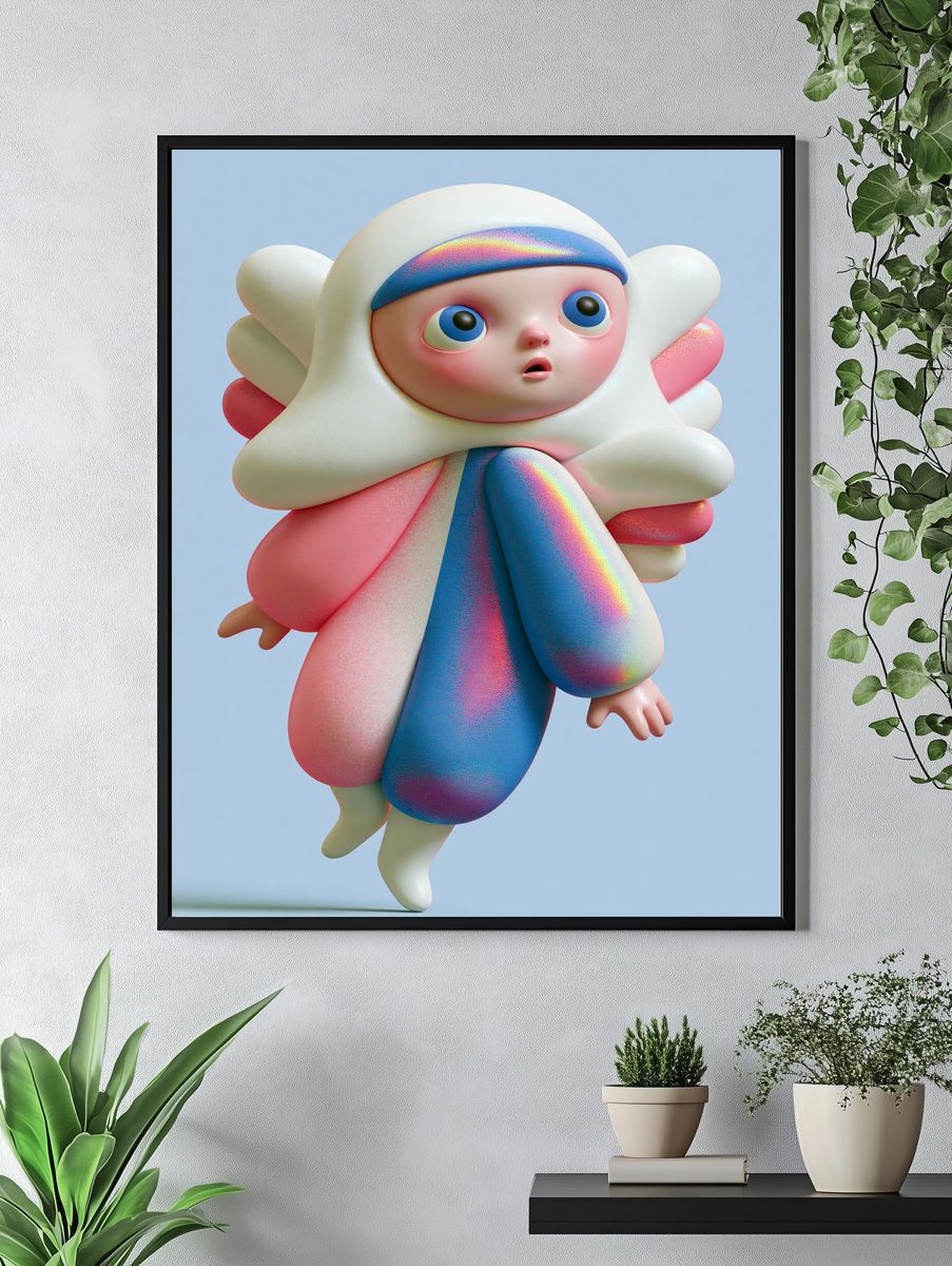 Dreamy 3D Character Illustration Poster. — room view 4
