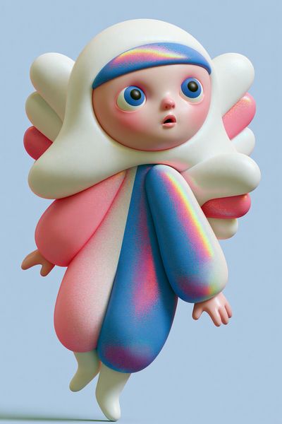 Dreamy 3D Character Illustration Poster.