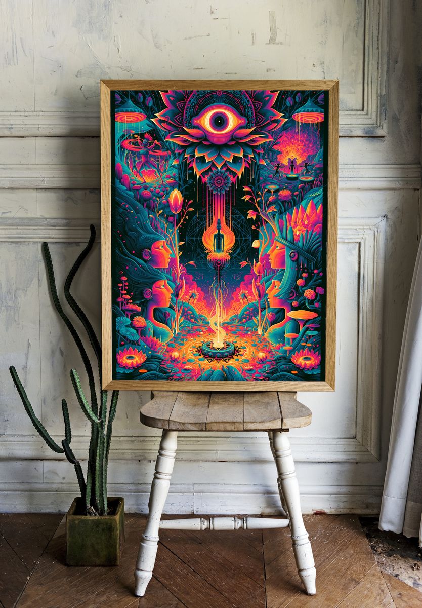 Psychedelic Vision Portal Print. room preview