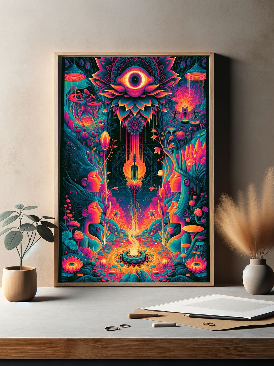 Psychedelic Vision Portal Print. — room view 2