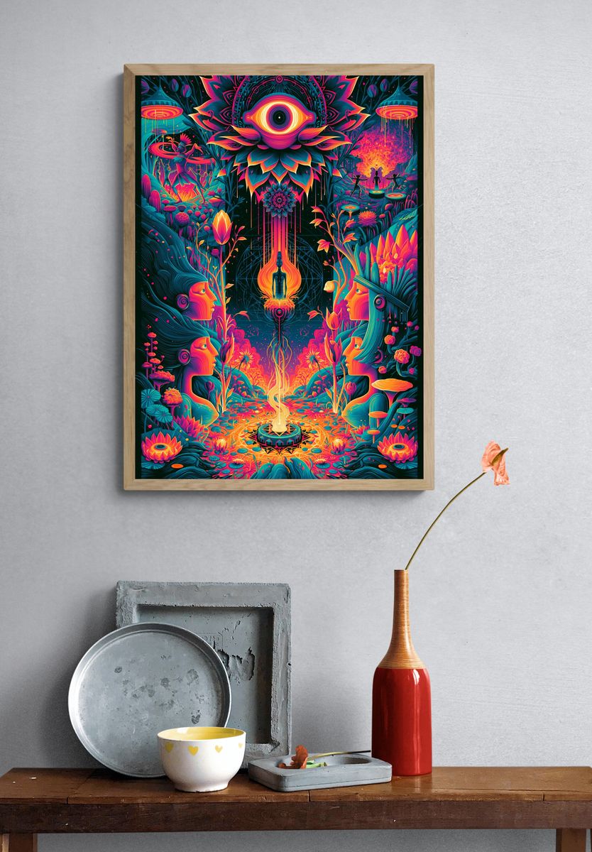 Psychedelic Vision Portal Print. — room view 3