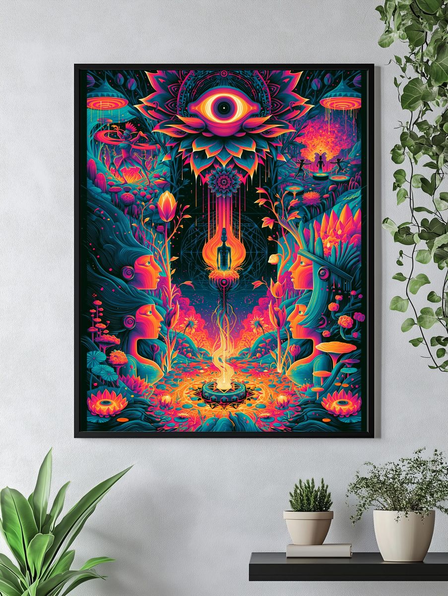 Psychedelic Vision Portal Print. — room view 4