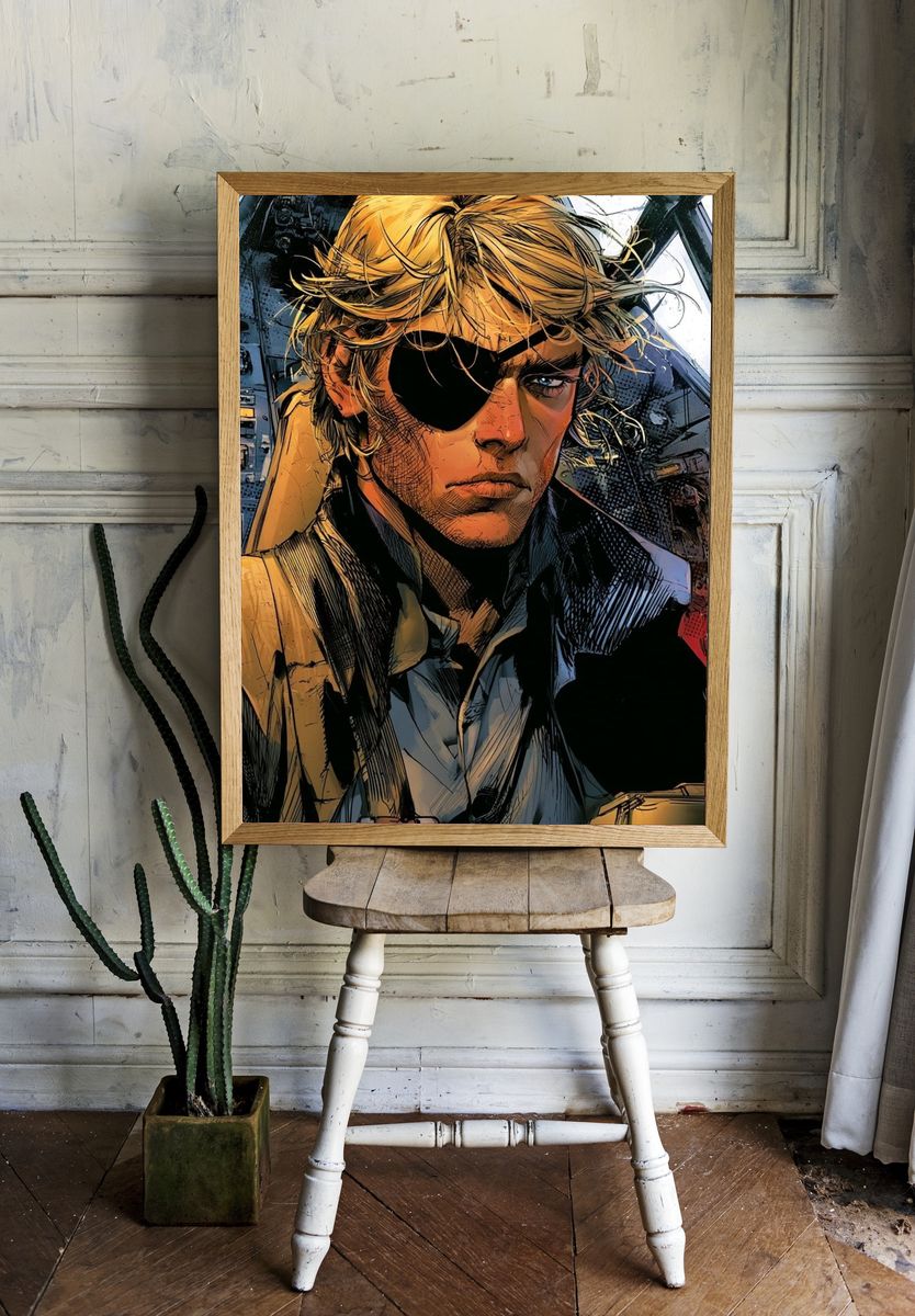 Eyepatch Hero Digital Art Poster. room preview