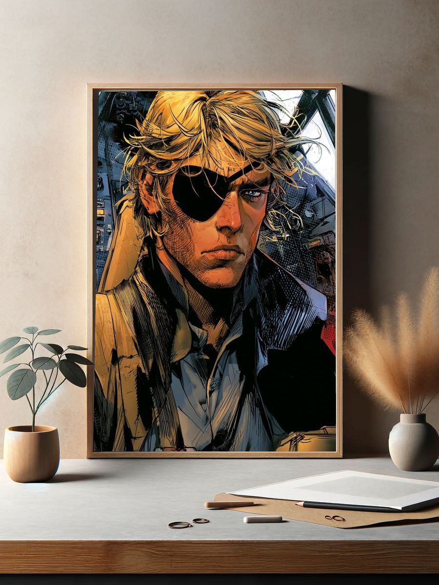 Eyepatch Hero Digital Art Poster. — room view 2