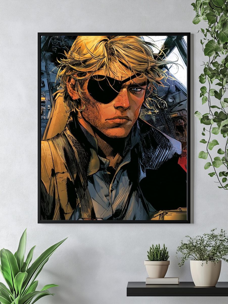 Eyepatch Hero Digital Art Poster. — room view 4