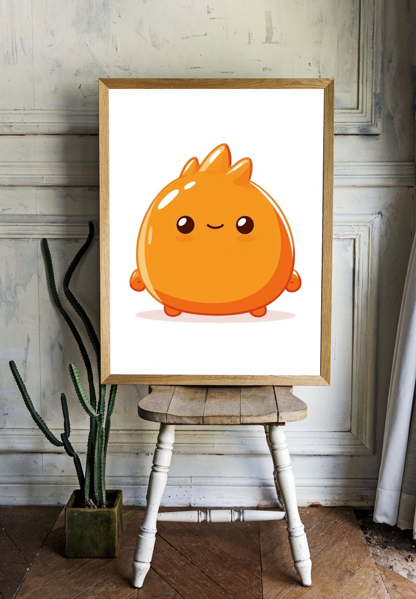 Cute Orange Character Illustration Poster. room preview