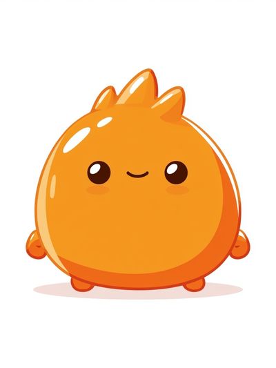 Cute Orange Character Illustration Poster.