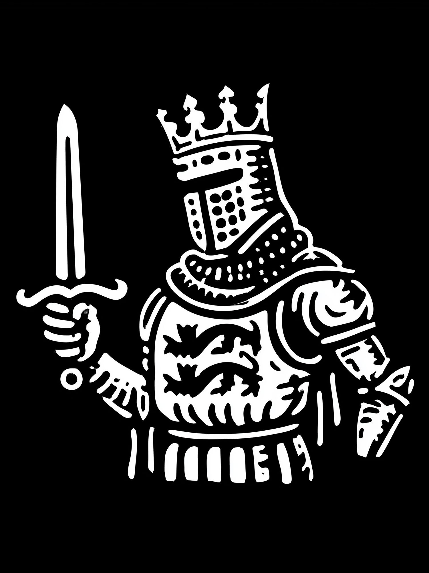Black Knight Line Art Poster. poster — illustration art