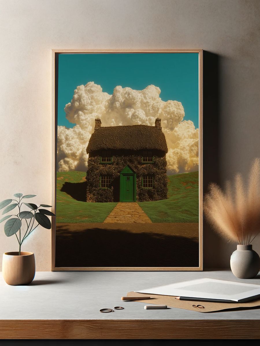 Cottage Under Dramatic Clouds Print. — room view 2