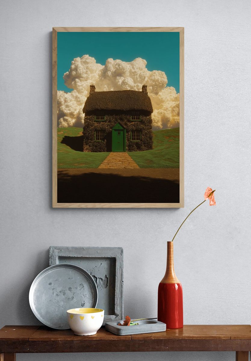 Cottage Under Dramatic Clouds Print. — room view 3