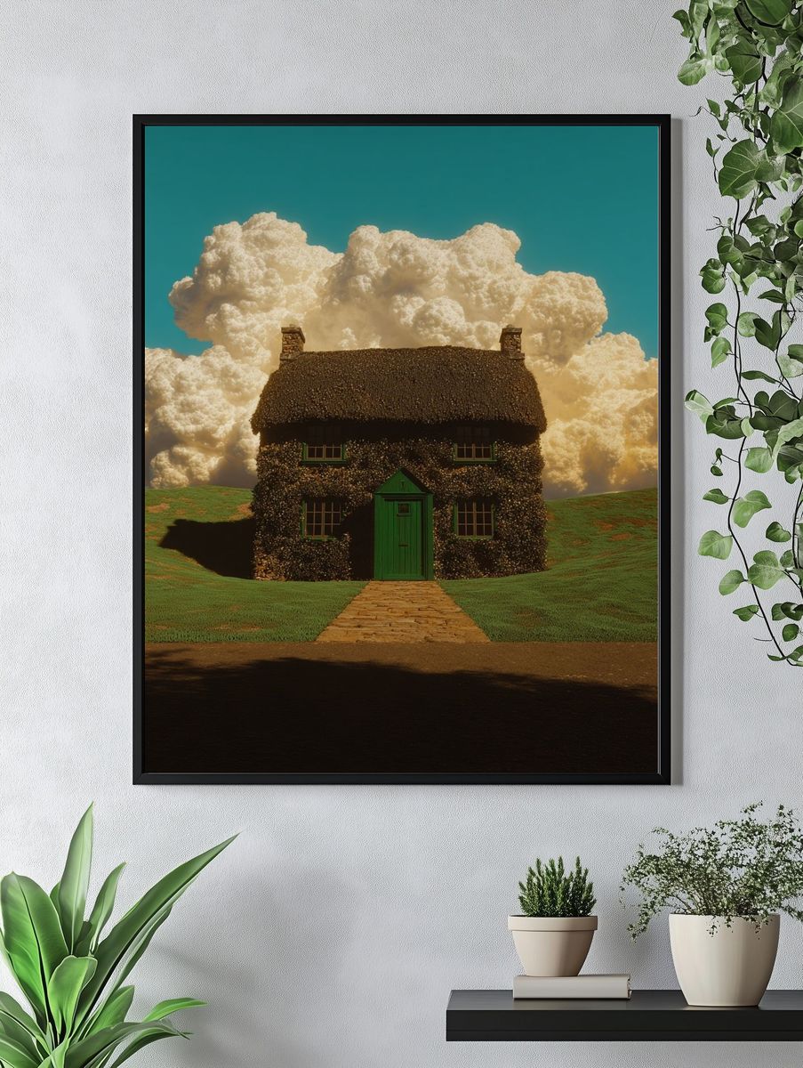 Cottage Under Dramatic Clouds Print. — room view 4