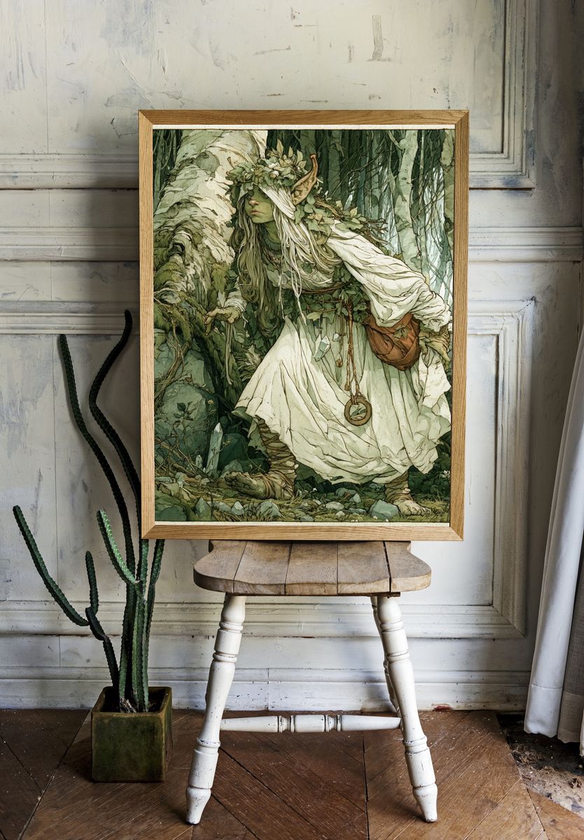 Forest Spirit Illustration Poster. room preview