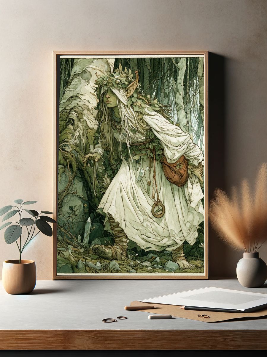 Forest Spirit Illustration Poster. — room view 2