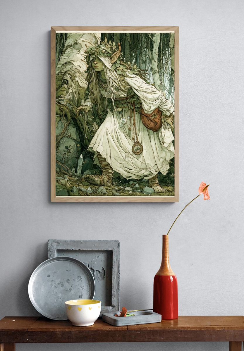 Forest Spirit Illustration Poster. — room view 3