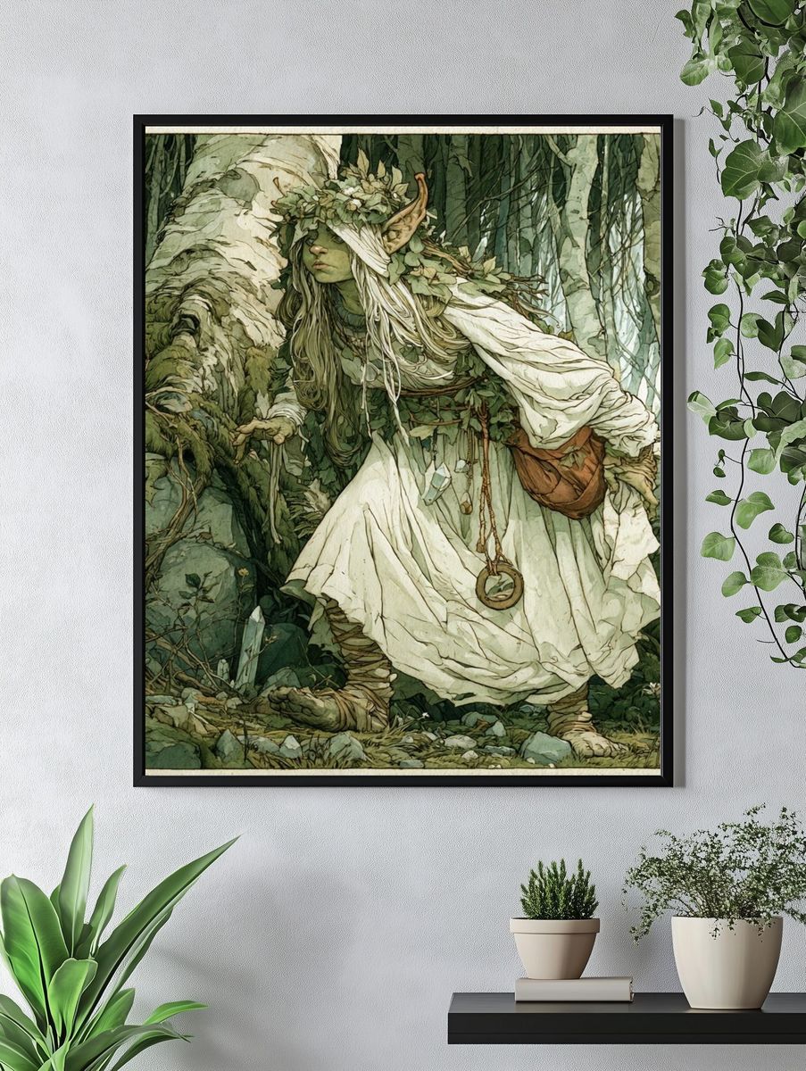 Forest Spirit Illustration Poster. — room view 4