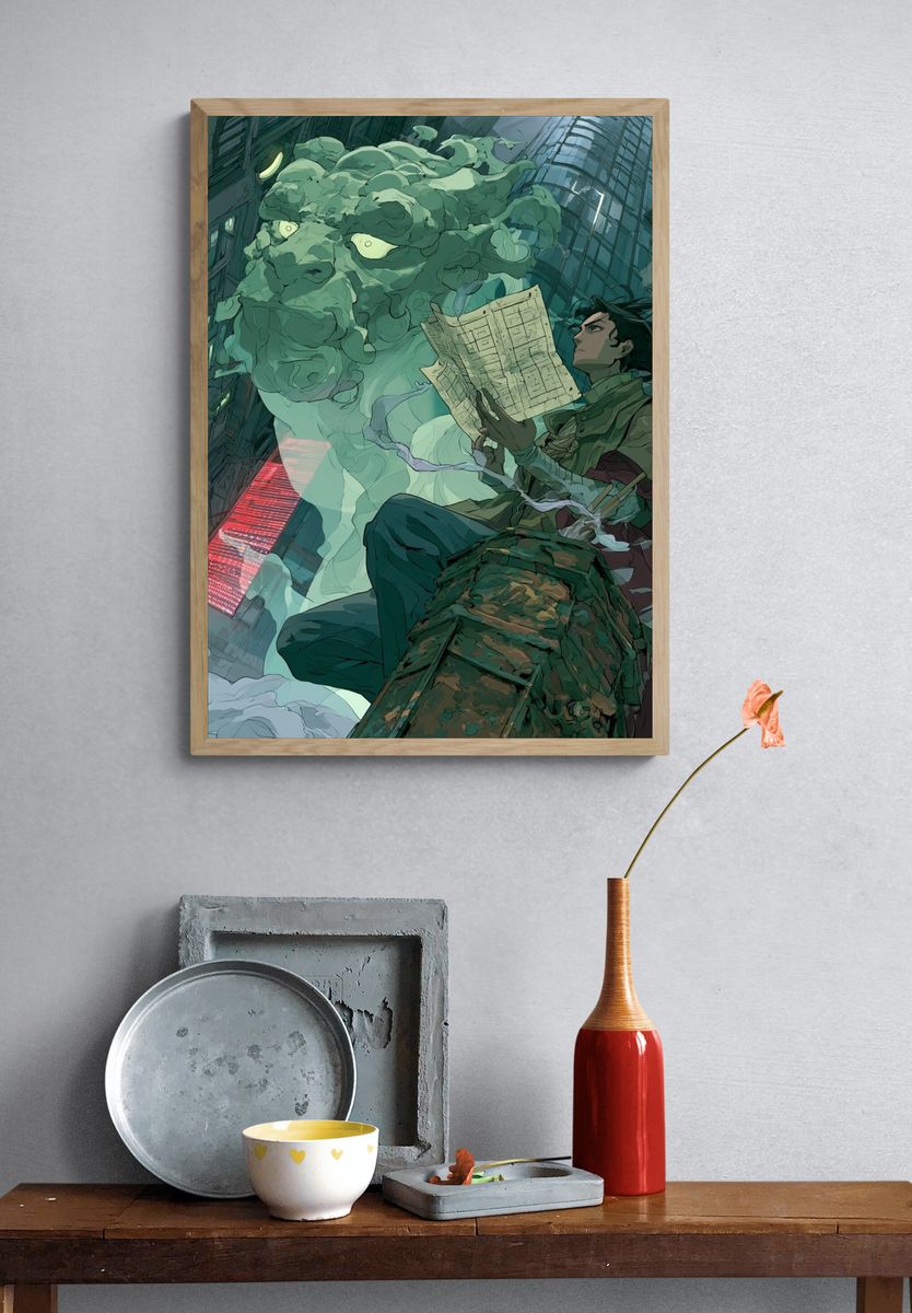 Urban Spirit Digital Art Poster. — room view 3