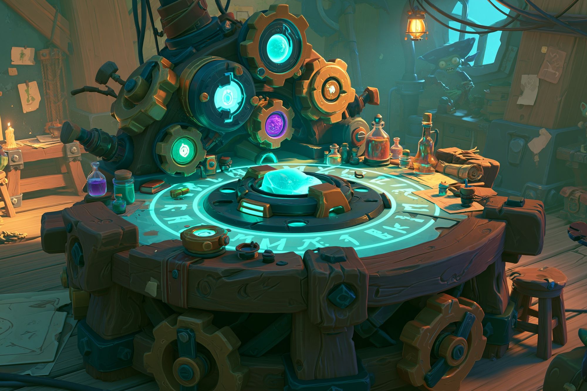 Goblin Alchemy Workshop Illustration Poster. poster — illustration art
