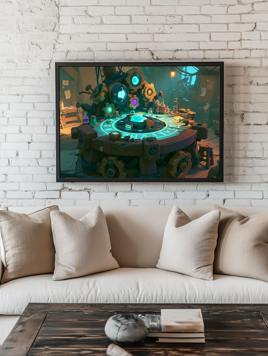 Goblin Alchemy Workshop Illustration Poster. — room view 1