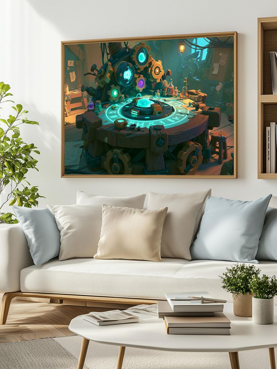 Goblin Alchemy Workshop Illustration Poster. — room view 2