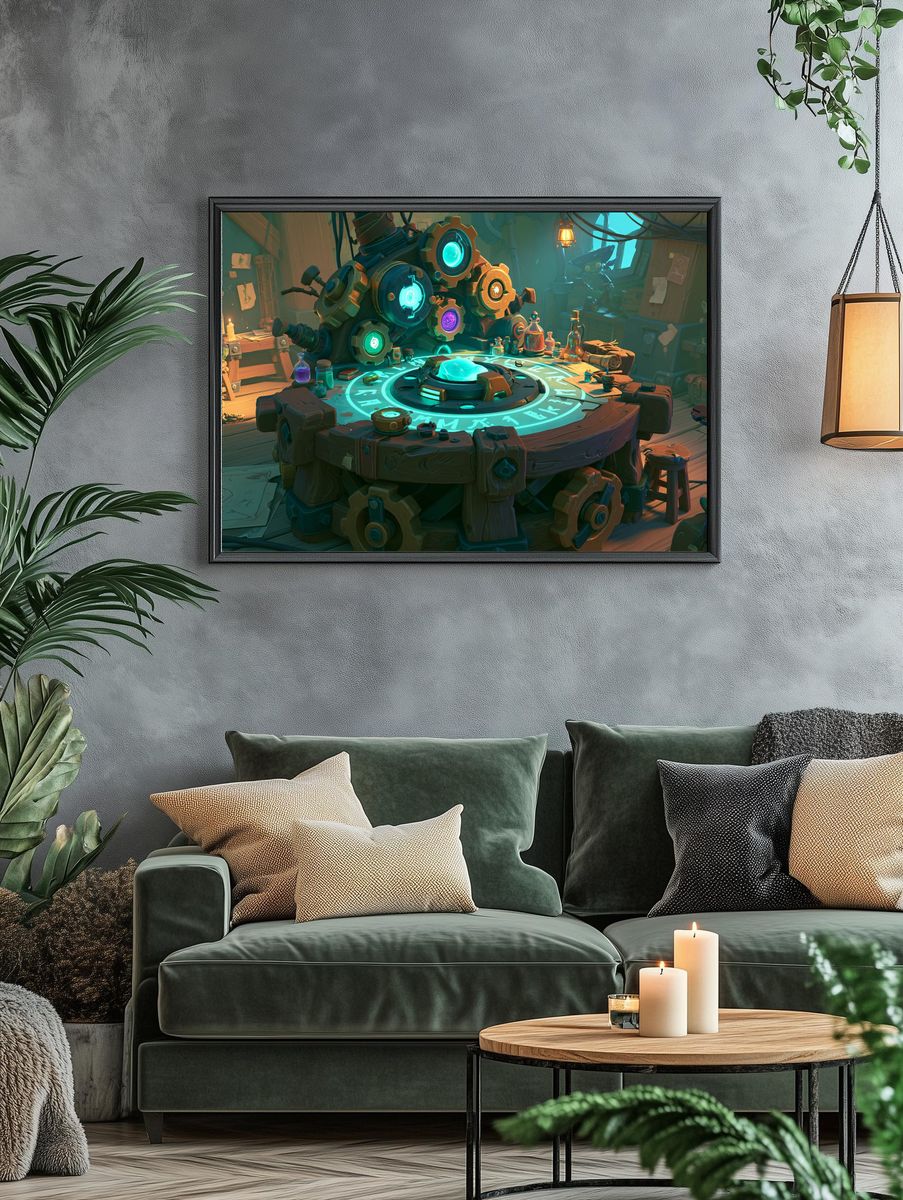 Goblin Alchemy Workshop Illustration Poster. — room view 4