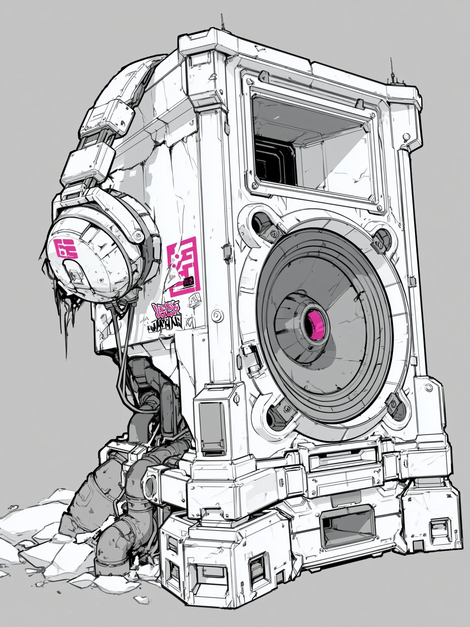 Sci-Fi Mech Pod Illustration Poster. poster detail