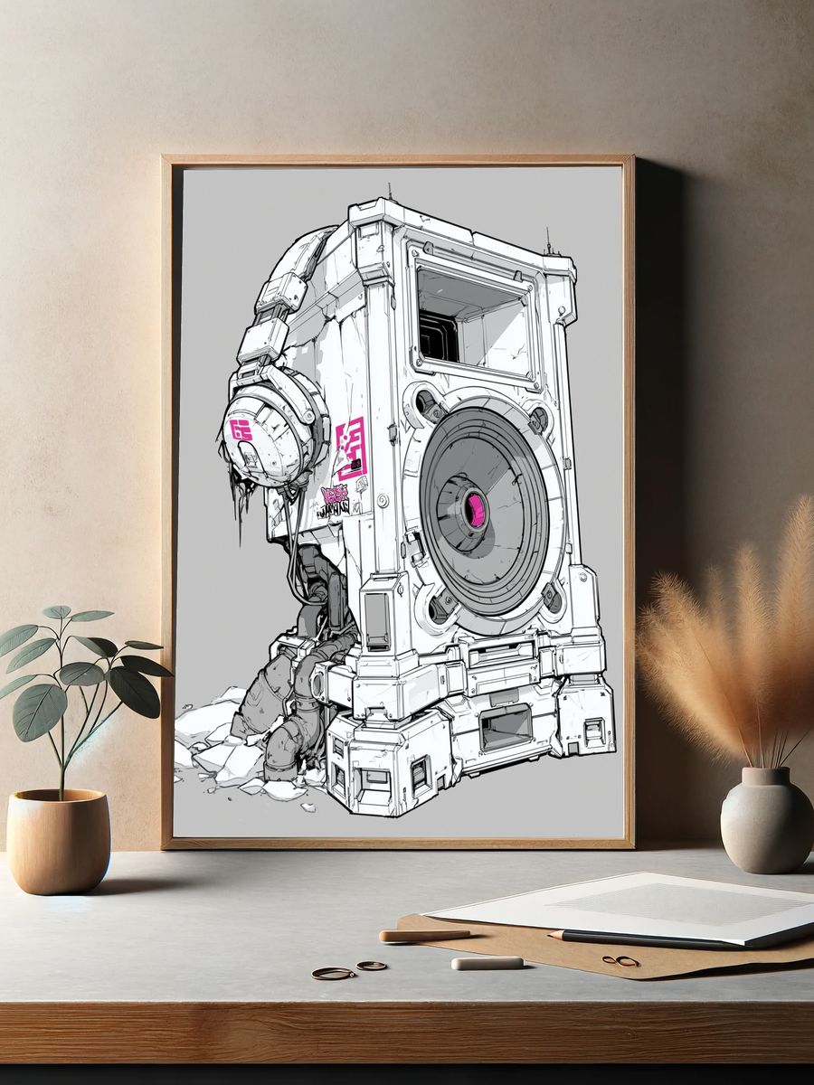 Sci-Fi Mech Pod Illustration Poster. — room view 2