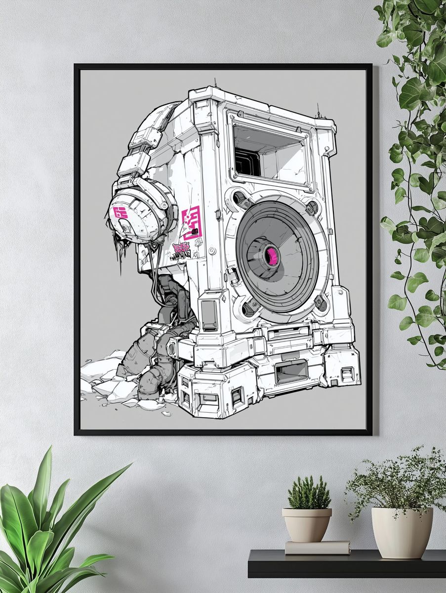 Sci-Fi Mech Pod Illustration Poster. — room view 4